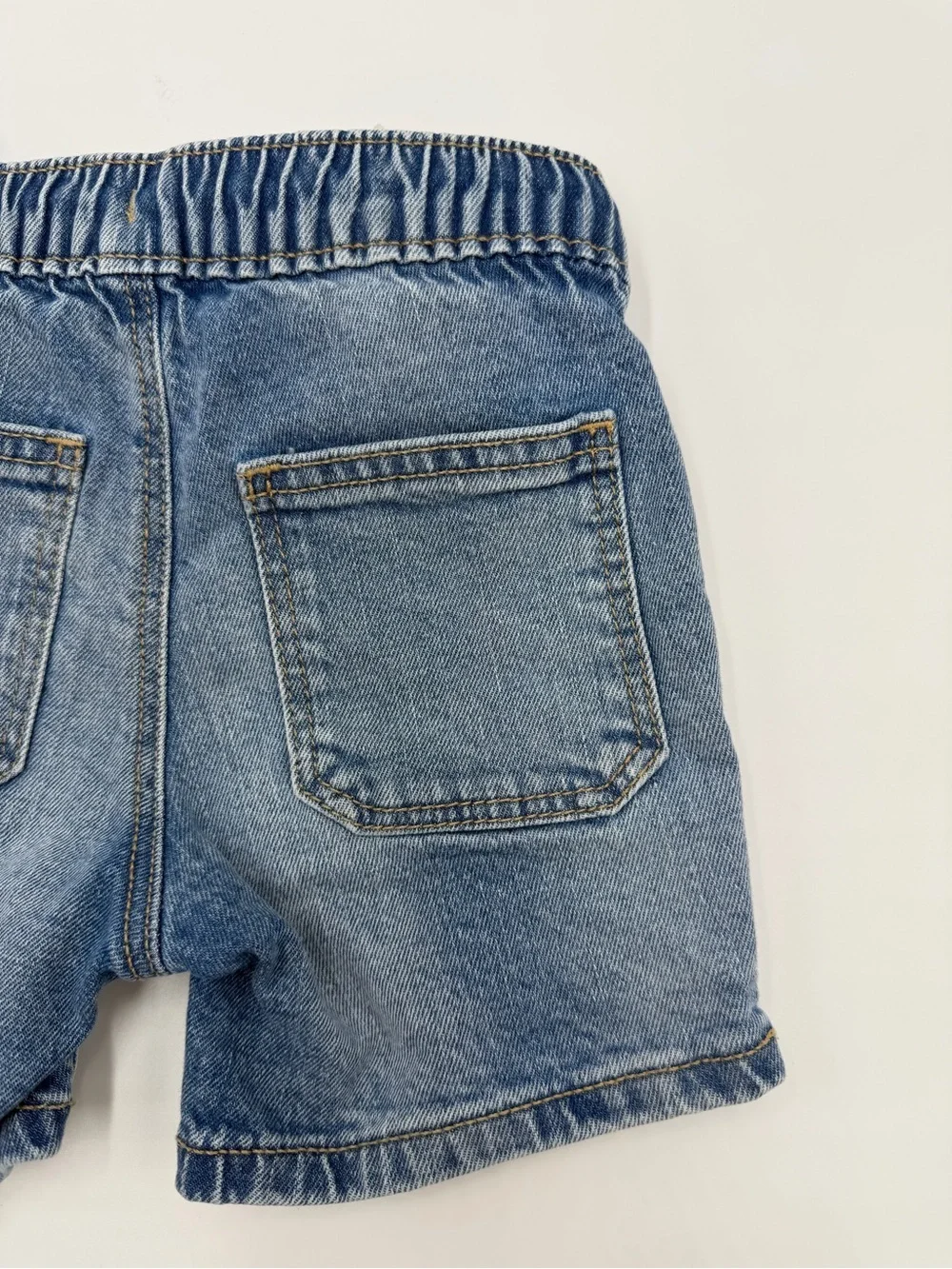 Old Navy Light Blue Denim Pull-On Shorts with Drawstring 18-24 Months
